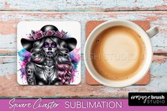 Catrina Coaster - Halloween Square Coaster, Day of the Dead Product Image 1