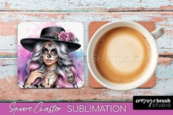 Catrina Coaster - Halloween Square Coaster, Day of the Dead Product Image 1