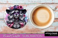 Catrina Coaster - Halloween Round Coaster, Day of the Dead Product Image 1