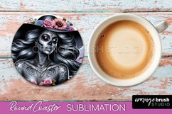 Catrina Coaster - Halloween Round Coaster, Day of the Dead Product Image 1
