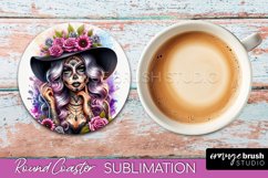 Catrina Coaster - Halloween Round Coaster, Day of the Dead Product Image 1