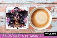 Catrina Coaster - Halloween Square Coaster, Day of the Dead Product Image 1
