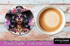 Catrina Coaster - Halloween Round Coaster, Day of the Dead Product Image 1