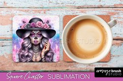Catrina Coaster - Halloween Square Coaster, Day of the Dead Product Image 1