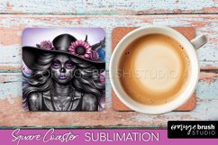 Catrina Coaster - Halloween Square Coaster, Day of the Dead Product Image 1