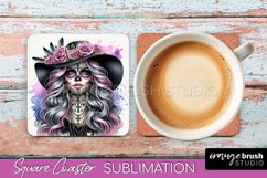 Catrina Coaster - Halloween Square Coaster, Day of the Dead Product Image 1