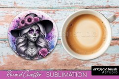 Catrina Coaster - Halloween Round Coaster, Day of the Dead Product Image 1
