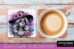 Catrina Coaster - Halloween Square Coaster, Day of the Dead Product Image 1