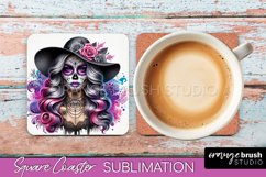 Catrina Coaster - Halloween Square Coaster, Day of the Dead Product Image 1