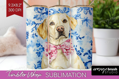 Labrador Retriever Dog Tumbler Wrap Floral Dog Tumbler PNG Product Image 1