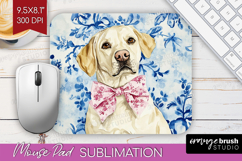 Labrador Retriever Dog Mouse Pad Sublimation Floral Dog PNG Product Image 1