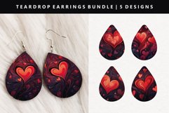 Valentine Teardrop Earring Sublimation PNG Design Product Image 1