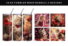 Valentine Cat 20oz Tumbler Wrap | Sublimation PNG Design Product Image 1