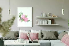 Magnolia Flower sublimation watercolor bouquet, PNG, JPEG Product Image 3