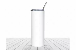 20oz Skinny Tumbler Mockup Full wrap | Full view wrap mockup Product Image 3