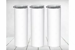 3 Skinny 20oz Tumblers Mockup | Full view wrap mockup Product Image 3