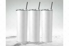 20oz Skinny Tumbler Mockup Full wrap| full view wrap mockup Product Image 3