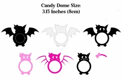 Halloween Candy Dome SVG | Halloween Bat Girl Candy Dome SVG Product Image 3