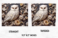 3D Owl Floral Tumbler Wrap | Skinny Tumbler Wrap Product Image 3