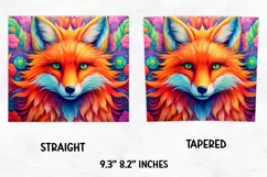 Colorful Fox Tumbler Wrap | Skinny Tumbler wrap Design Product Image 3