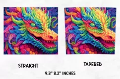 3D Colorful Dragon Tumbler Wrap | Skinny Tumbler wrap Design Product Image 3