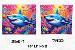 3D Shark Tumbler wrap | Tumbler Sublimation Wrap Design Product Image 3