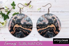 Marble Texture Round Earring Sublimation, Abstract Earrings Product Image 1