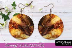 Marble Texture Round Earring Sublimation, Abstract Earrings Product Image 1