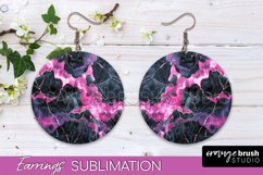 Marble Texture Round Earring Sublimation, Abstract Earrings Product Image 1