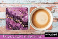 Marble Texture Square Coaster Sublimation - Marble Coaster Product Image 1