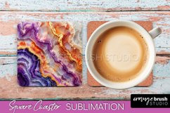 Marble Texture Square Coaster Sublimation - Marble Coaster Product Image 1