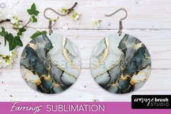 Marble Texture Round Earring Sublimation, Abstract Earrings Product Image 1