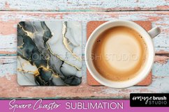 Marble Texture Square Coaster Sublimation - Marble Coaster Product Image 1