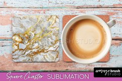 Marble Texture Square Coaster Sublimation - Marble Coaster Product Image 1