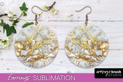 Marble Texture Round Earring Sublimation, Abstract Earrings Product Image 1