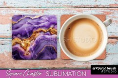 Marble Texture Square Coaster Sublimation - Marble Coaster Product Image 1