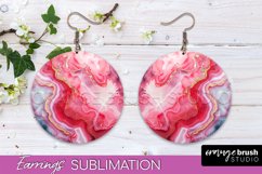 Marble Texture Round Earring Sublimation, Abstract Earrings Product Image 1