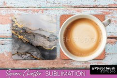Marble Texture Square Coaster Sublimation - Marble Coaster Product Image 1