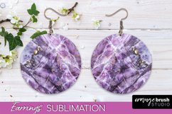 Marble Texture Round Earring Sublimation, Abstract Earrings Product Image 1