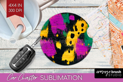 Mardi Gras Car Coaster - Carnival Coaster PNG Sublimation Product Image 1