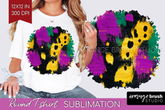 Mardi Gras Round Tshirt Background - Carnival PNG Product Image 1