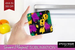 Mardi Gras Magnet Sublimation - Carnival Square Magnet PNG Product Image 1