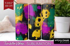 Mardi Gras Tumbler Wrap - Carnival Tumbler PNG Sublimation Product Image 1
