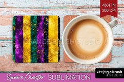 Mardi Gras Square Coaster - Carnival Coaster PNG Sublimation Product Image 1