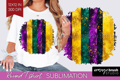Mardi Gras Round Tshirt Background - Carnival PNG Product Image 1