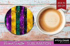 Mardi Gras Round Coaster - Carnival Coaster PNG Sublimation Product Image 1