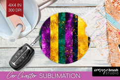 Mardi Gras Car Coaster - Carnival Coaster PNG Sublimation Product Image 1
