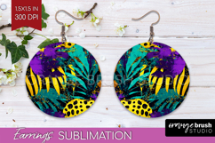 Mardi Gras Round Earrings - Carnival PNG Sublimation Product Image 1