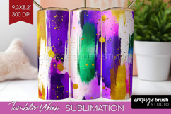 Mardi Gras Tumbler Wrap - Carnival Tumbler PNG Sublimation Product Image 1