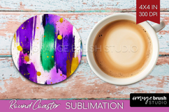 Mardi Gras Round Coaster - Carnival Coaster PNG Sublimation Product Image 1
